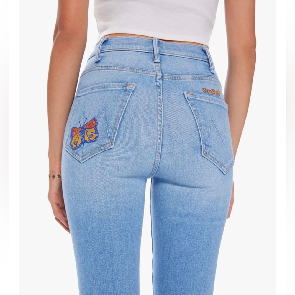 Mother Jeans Hustler in Highlife with Butterfly & Caterpillar New Size 26